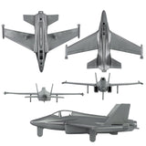 Tim Mee Toy Fighter Jet Silver-Gray Side Views
