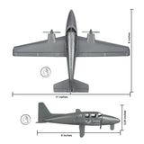 Tim Mee Toy Prop Plane Silver-Gray Scale