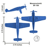 Tim Mee Toy WW2 Fighter Planes Blue Messerschmitt BF-109 Scale