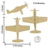 Tim Mee Toy WW2 Fighter Planes Tan P-51 Mustang Scale